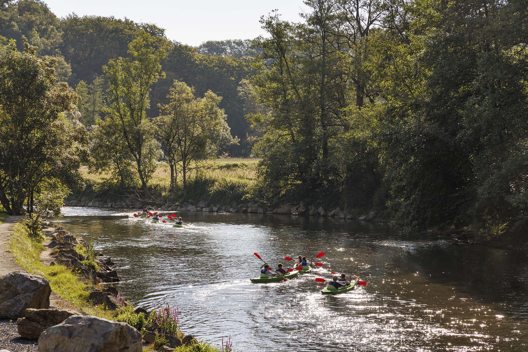 Kayaks sur l'Ourthe à Durbuy